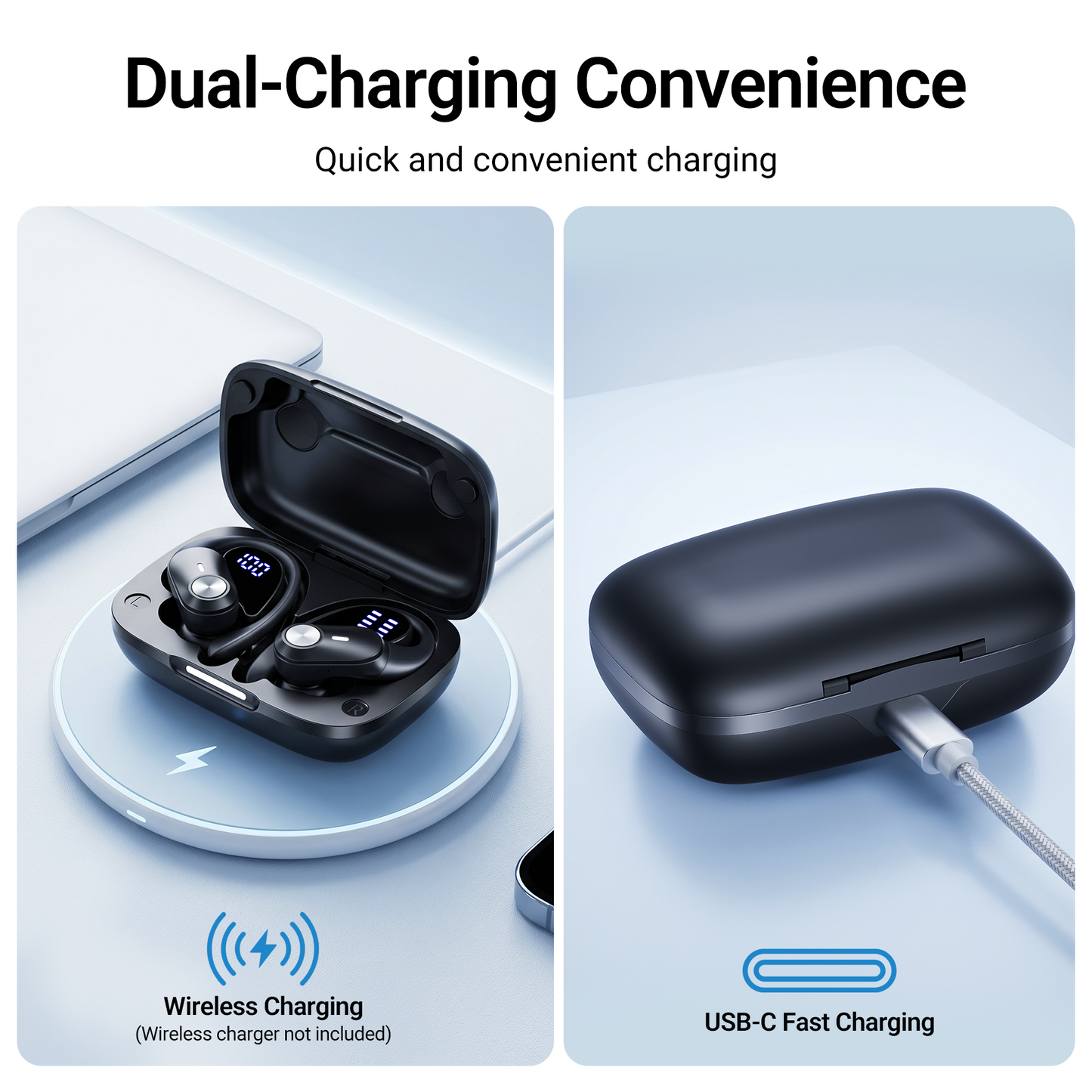 VEATOOL Hybrid Active Noise Cancelling Wireless Ear Buds, Bluetooth Earbuds Stereo Ear Buds, ANC Sports Earphones, IPX7 Waterproof Headset for Workout/Running