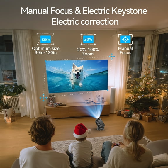 Losei Mini Portable Projector 1080P Supported for Indoor Outdoor Movies, Phone Projector Compatible with HDMI, USB, TV Stick, Laptop, iOS and Android
