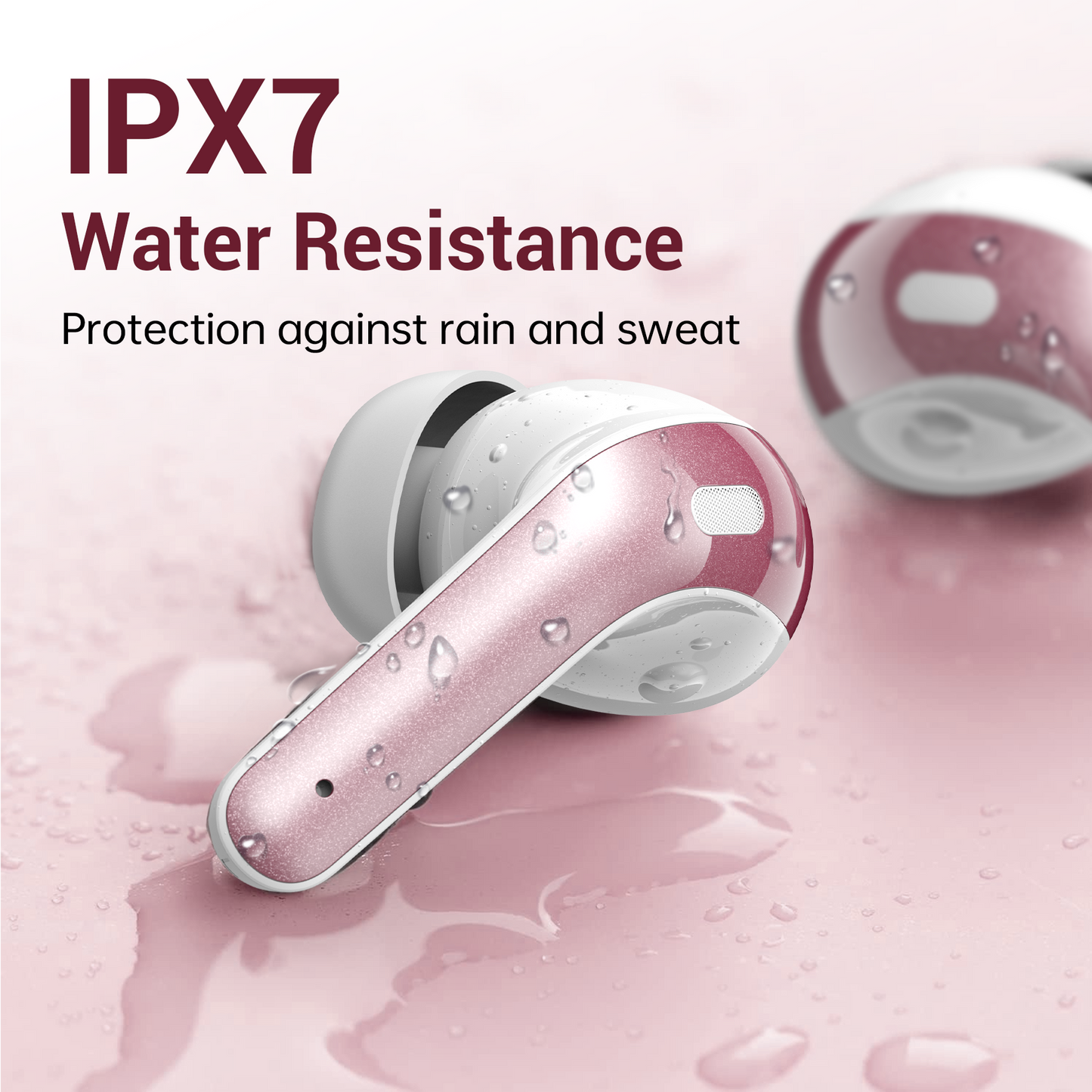 VEATOOL X15 Wireless Earbuds Bluetooth 5.3 Headphones,72H Hi-Fi Stereo Deep Bass Earphones with Noise Cancelling Mic IP7 Waterproof Sport Headset with LED Power Display for Laptop Pad Phones