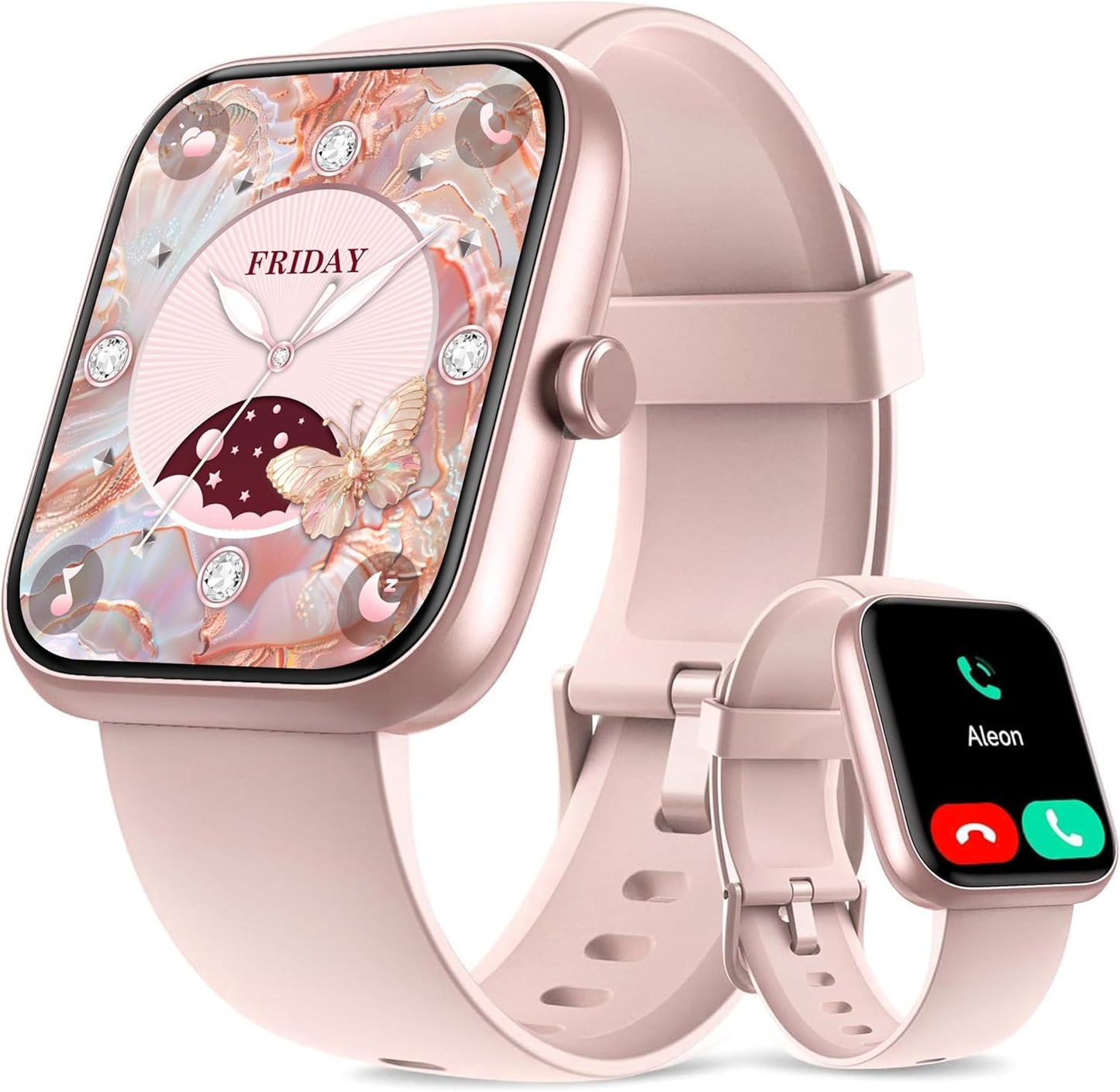 STA Smart Watch,IP68 Waterproof Smartwatch for Women Men 180+ Sports Modes,1.95-inch Fitness Tracker with Bluetooth Call(Answer/Make Calls) STA Smartwatch Compatible with Android and iPhone (Pink)