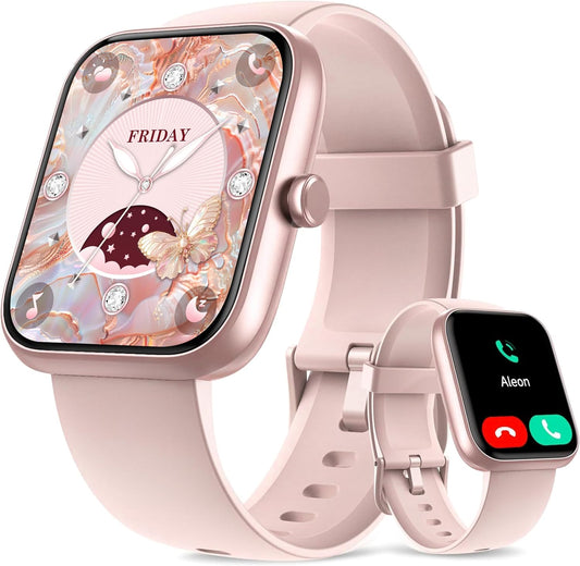 STA Smart Watch,IP68 Waterproof Smartwatch for Women Men 180+ Sports Modes,1.95-inch Fitness Tracker with Bluetooth Call(Answer/Make Calls) STA Smartwatch Compatible with Android and iPhone (Pink)