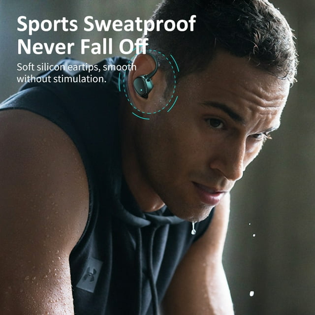 Wireless Earbuds Bluetooth Headphones 48hrs Play Back Sport Earphones with LED Display Over-Ear Buds with Earhooks Built-in Mic Headset for Workout