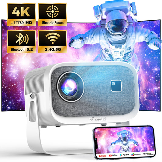 [Electric-Focus] Losei 5G/2.4G WiFi Bluetooth Projector, 4K Support Native 1080P Outdoor Movie Projector, 170'' Display Home Theater Projector Compatible with Smartphone, HDMI,USB,AV, PS5