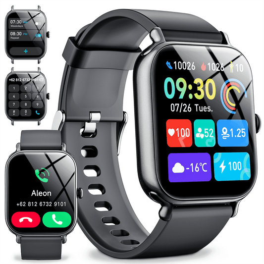 STA Smart Watch for Android and iPhone, 1.95"Smartwatch for Men Women, Answer/Make Call, 180+ Sports Modes Fitness Activity Tracker, IP68 Waterproof (Black)