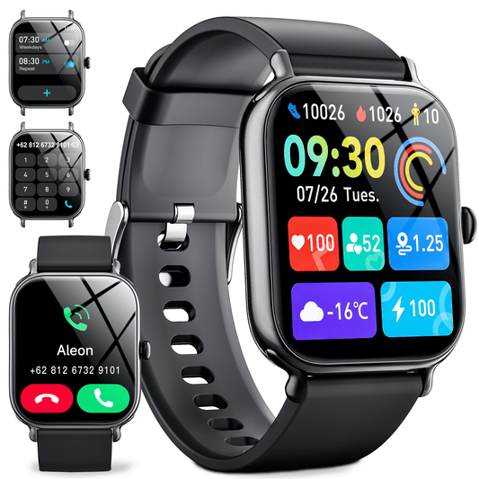 STA Smart Watch for Android and iPhone,1.95"Smartwatch for Men Women,Answer/Make Call,180+ Sports Modes Fitness Activity Tracker,IP68 Waterproof (Black)