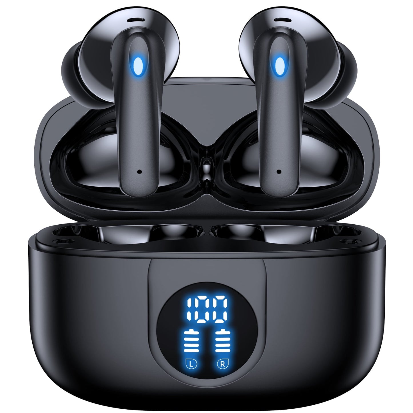 VEAT00L Wireless earbuds, Bluetooth headset 60 hours of battery life with noise cancellation Clear calls Built-in microphone IPX7 waterproof V5.3 Bluetooth earbuds Stereo earbuds for sports and work