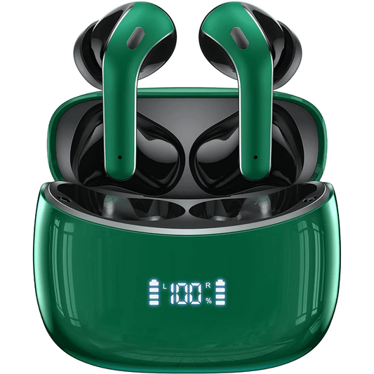 Wireless Earbuds Bluetooth Headphones 60H Playtime Ear Buds with LED Power Display Charging Case Earphones in-Ear Earbud with Microphone for Android Cell Phone Gaming Computer Laptop Sport