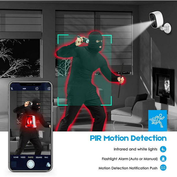 OcciamWireless Outdoor Security Camera with Spotlight, 1080P Battery Powered WiFi Surveillance Cameras for Home Security System, Night Vision, Motion Detection, 2-Way-Talk, IP65 Weatherproof