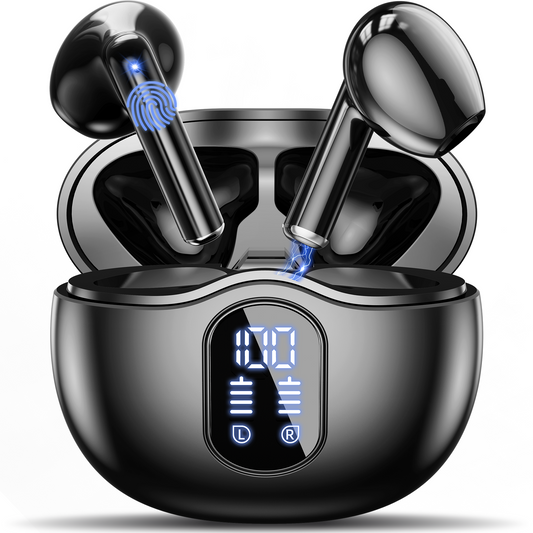 Wireless Earbuds, Bluetooth Headphones Hi-Fi Stereo 3D Bass Ear Buds, 4 ENC Noise Cancelling Mic, 34Hrs USB-C in-Ear Earphones, IP7 Waterproof Workout Sport for Laptop Pad Android iOS