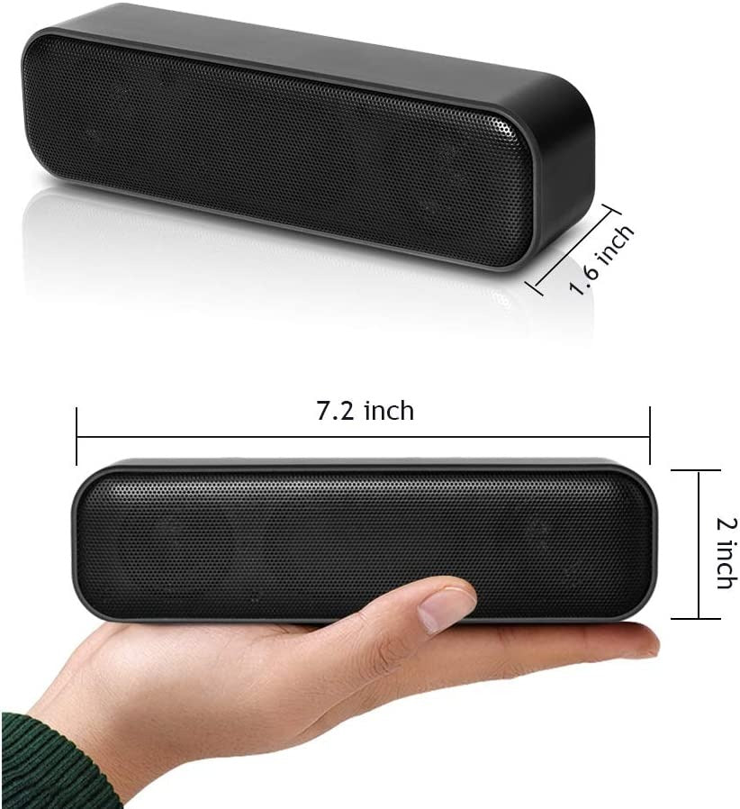 USB Computer Speaker,USB Powered Mini Soundbar Speaker,Laptop Stereo Speakers with Space Saving Design for Computer Laptop Desktop PC Dorm Offce Desk Restaurant