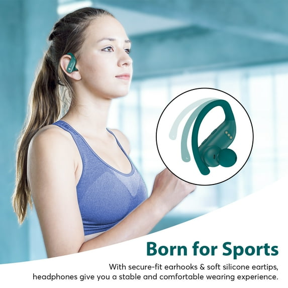VEAT00L Wireless Earbuds Bluetooth Headphone Sport, Bluetooth 5.4 Earbud, 72Hrs Earphone with Earhook, Noise Cancelling Mic, IP7 Waterproof Headset for Workout/Running