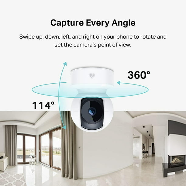 Occiam Indoor Pan/Tilt Smart Security Camera, 1080p HD Dog Camera 2.4GHz with Night Vision, Motion Detection for Baby and Pet Monitor, Cloud & SD Card Storage, Works with Google Home