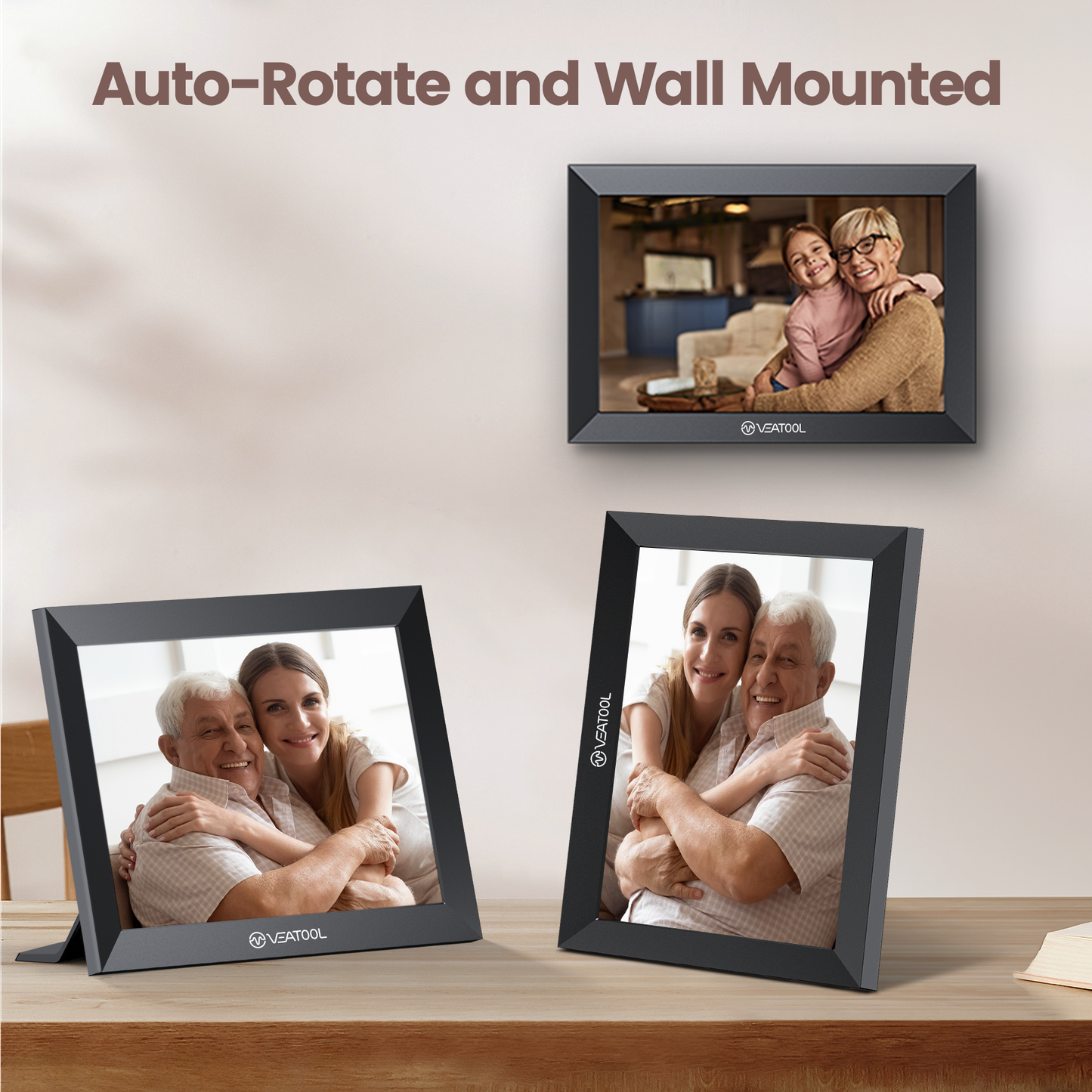 VEAT00L WiFi Digital Picture Frame 10.1 Inch, 1080P IPS Touch Screen Digital Photo Frame with 32GB Memory, Auto-Rotate, Wall Mountable, Instantly Send Photos or Videos from Anywhere via Uhale App