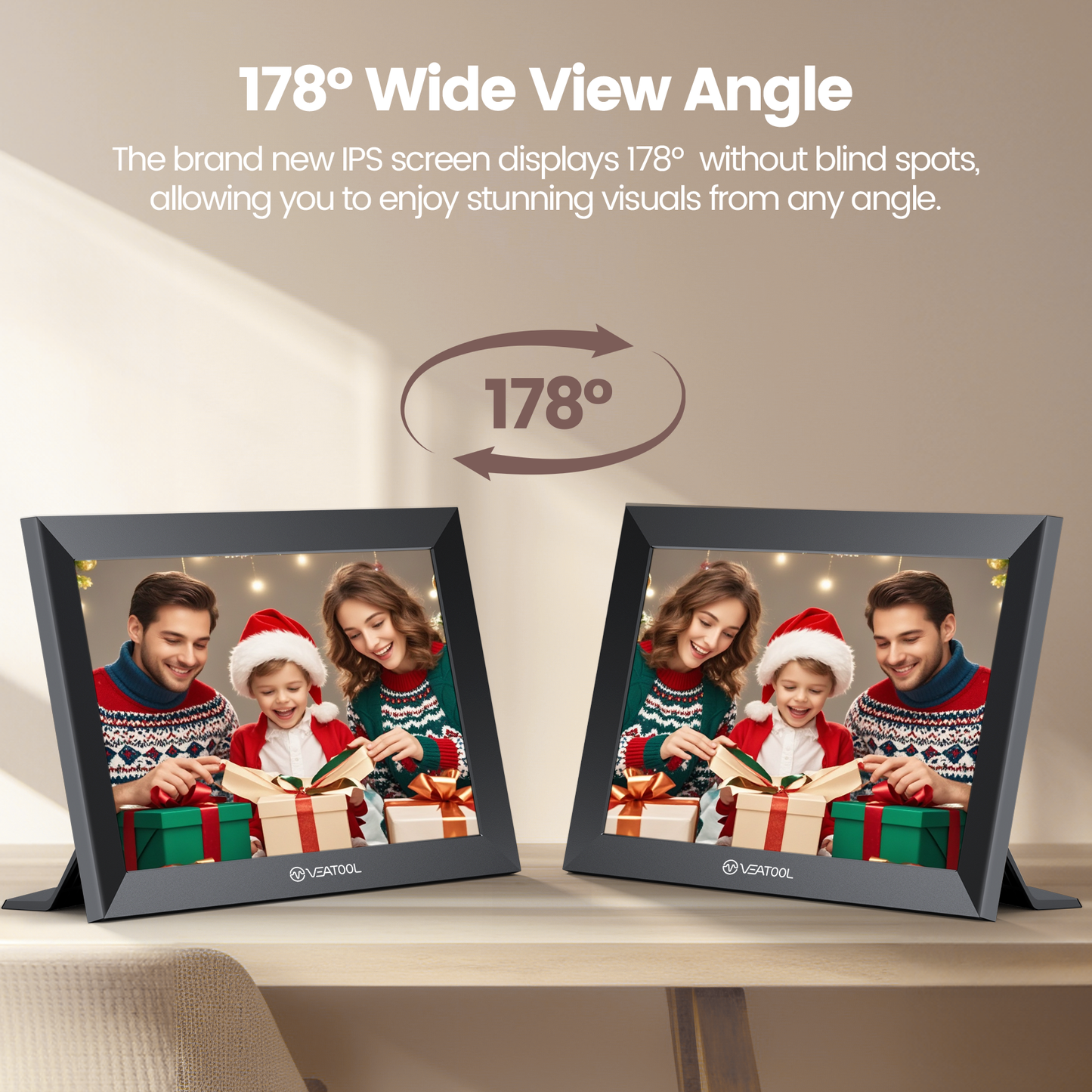 VEAT00L WiFi Digital Picture Frame 10.1 Inch, 1080P IPS Touch Screen Digital Photo Frame with 32GB Memory, Auto-Rotate, Wall Mountable, Instantly Send Photos or Videos from Anywhere via Uhale App