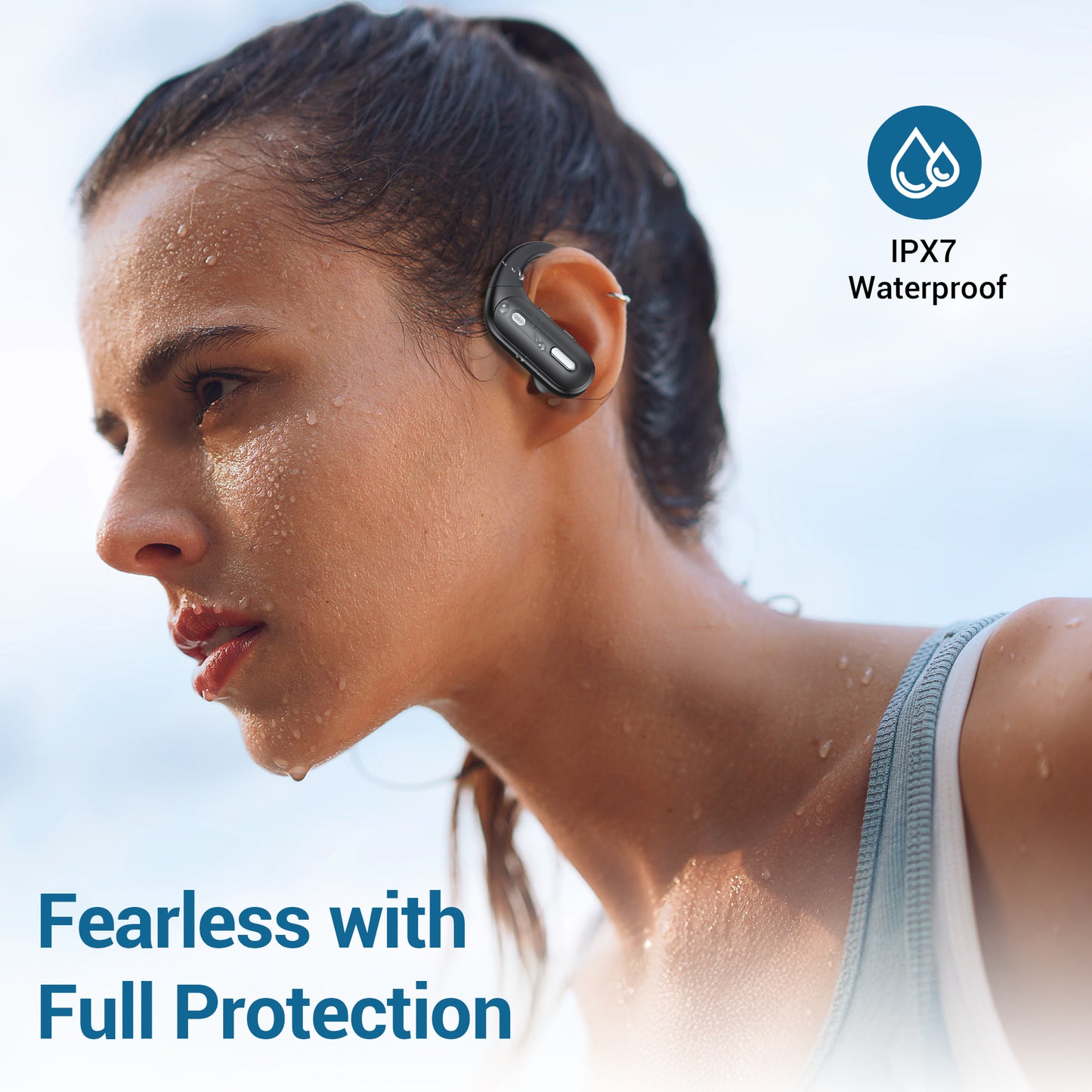 VEAT00L Active Noise Cancelling Ear Buds Wireless Earbuds 75H Playtime Bluetooth Headphones with LED Display Case, Deep Bass Fitness Earphones Gym Running Workout, IP7 Over Earbuds with Earhook