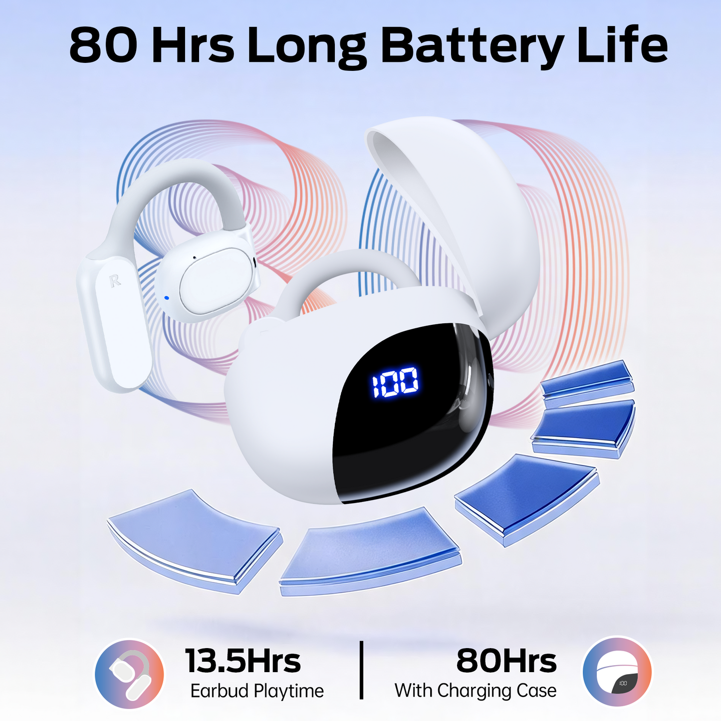 AI Translation Earbuds Real Time, 164 Language Translator Earbuds 4-in-1 Translation Headphones, Audifonos Traductores Inglés Español Open Ear Headphones with Audio and Video Calls, For Business