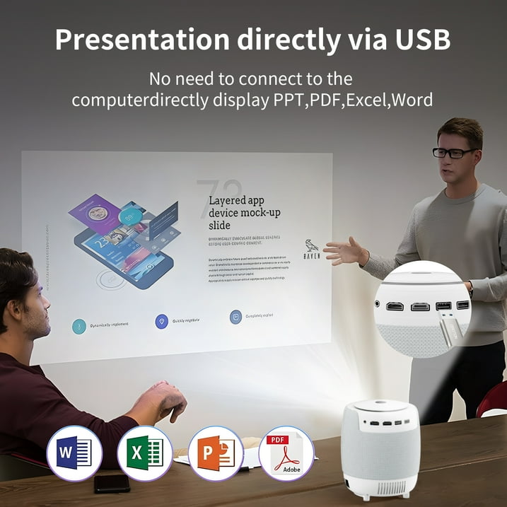 [Electric-Focus] Losei H9 Projector 4K Support with WiFi 6 and Bluetooth,187''Display Compatible with TV Stick/Smartphone/HDMI/USB, Indoor & Outdoor Use