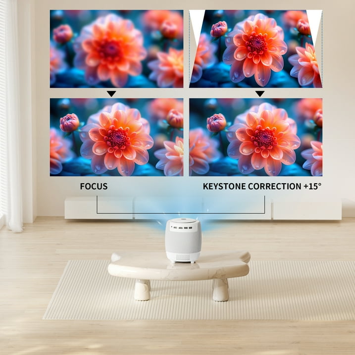 [Electric-Focus] Losei H9 Projector 4K Support with WiFi 6 and Bluetooth,187''Display Compatible with TV Stick/Smartphone/HDMI/USB, Indoor & Outdoor Use