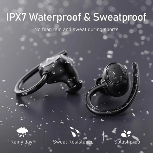 Wireless Earbuds Bluetooth Headphones 48hrs Play Back Sport Earphones with LED Display Over-Ear Buds with Earhooks Built-in Mic Headset for Workout