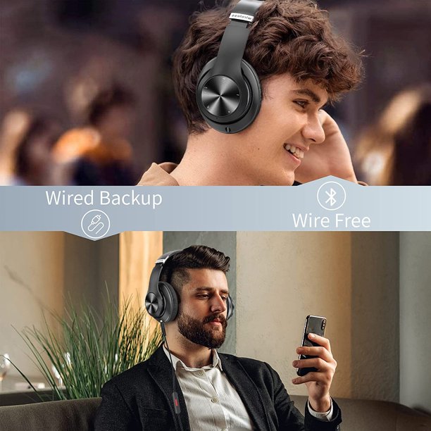 Wireless Bluetooth Headphones Over-Ear, 60H Playtime Foldable Lightweight and Wired Stereo Deep Bass Headset HiFi Stereo Sound with 6 EQ Modes