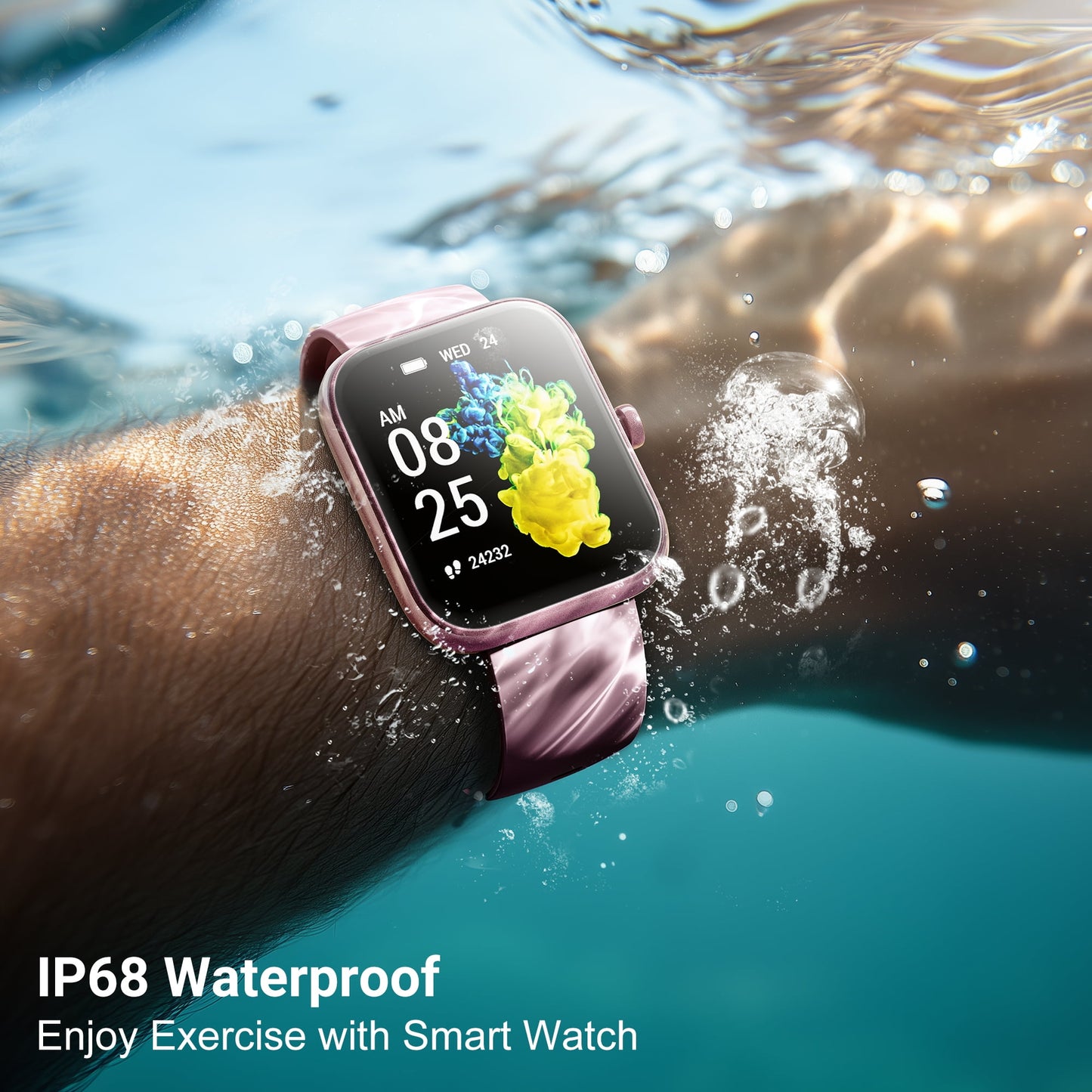 STA Smart Watch, 1.95"HD Smart Watch for Man Women,180 Sport Modes, Fitness Activity Tracker, IP68 Waterproof, Smart Watch for Android iOS （pink）