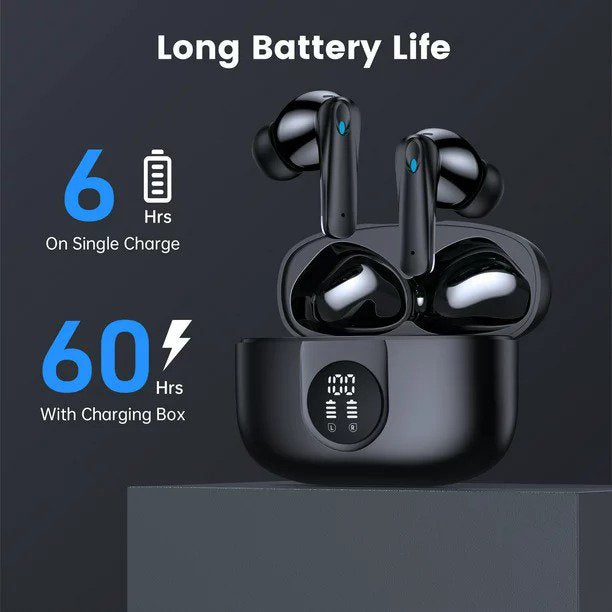 P91 Style True Wireless Earbuds Bluetooth 5.3 ANC+ENC Long Playtime HiFi Headphone Gaming Headset Sports Travel Office Digital LED Display Earphones 2 Mic Android iOS Cell Phone