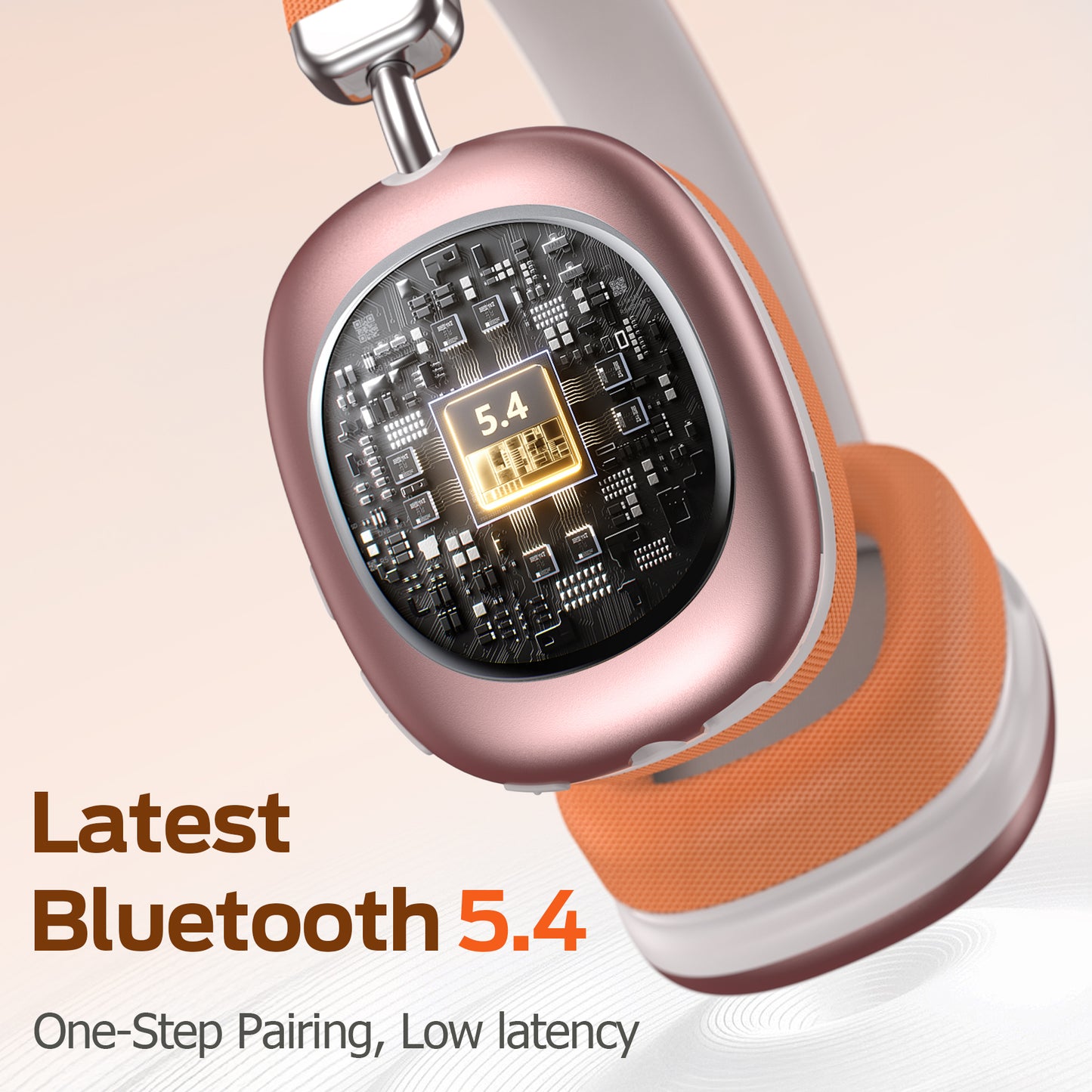 Bluetooth Headphones Over Ear, 65Hrs Playtime Wireless Headphones,Bass Boosted by 90%,Lightweight Headset with Deep Bass, Clear Call with 4 Noise Cancelling Mics,Low Latency for Travel Work Cellphone