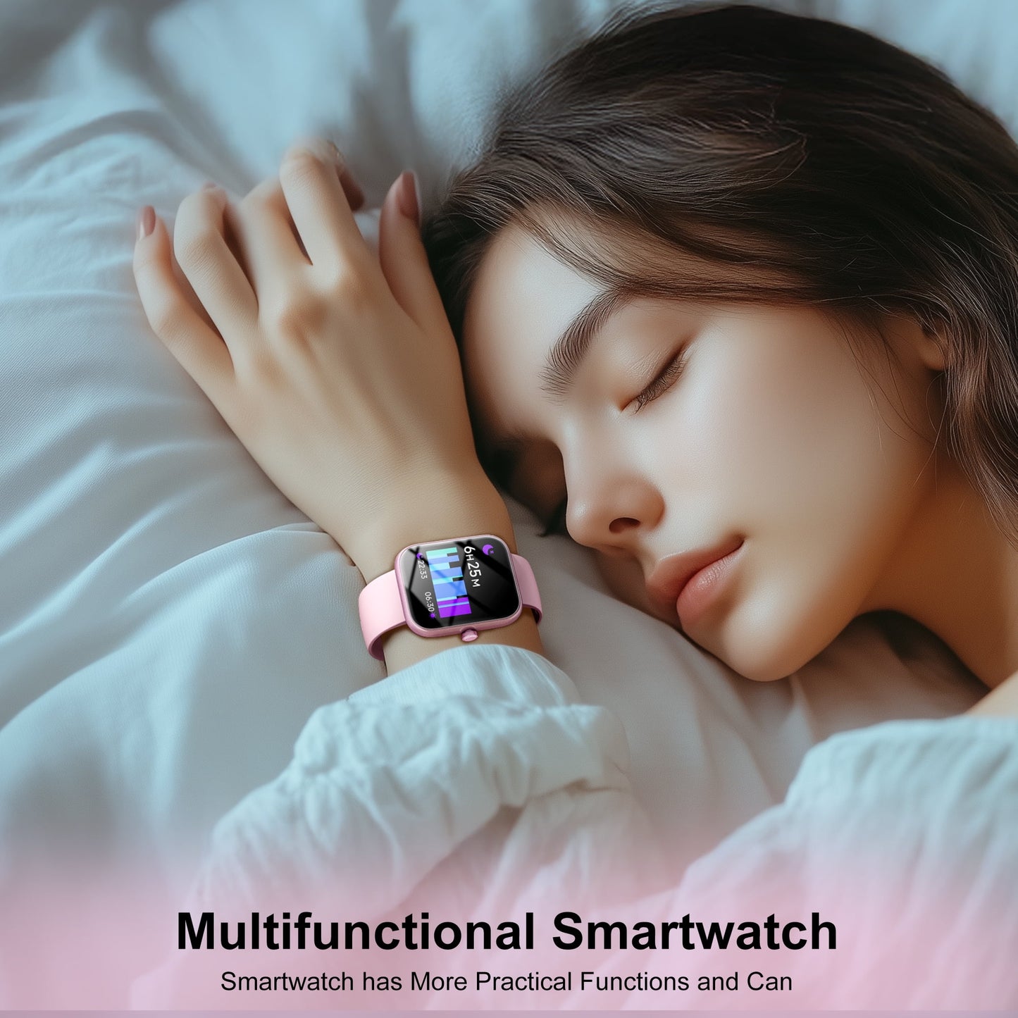 STA Smart Watch, 1.95"HD Smart Watch for Man Women,180 Sport Modes, Fitness Activity Tracker, IP68 Waterproof, Smart Watch for Android iOS （pink）
