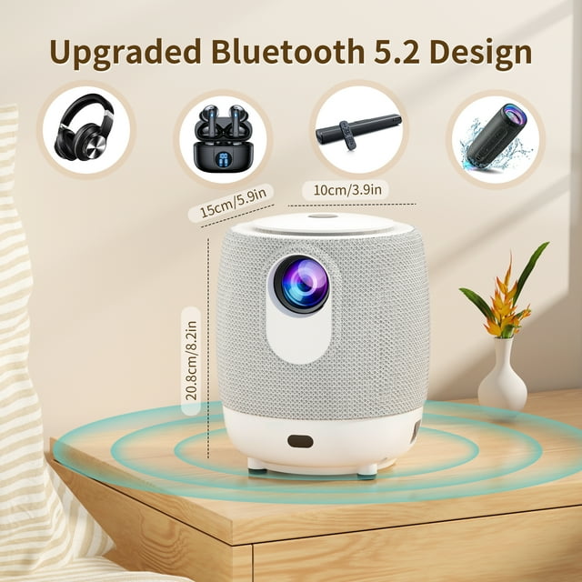 [Electric-Focus] Losei H9 Projector 4K Support with WiFi 6 and Bluetooth,187''Display Compatible with TV Stick/Smartphone/HDMI/USB, Indoor & Outdoor Use