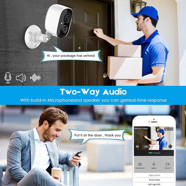 OcciamWireless Outdoor Security Camera with Spotlight, 1080P Battery Powered WiFi Surveillance Cameras for Home Security System, Night Vision, Motion Detection, 2-Way-Talk, IP65 Weatherproof