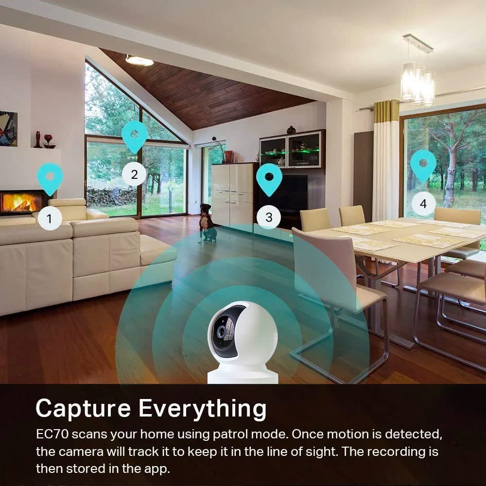 Occiam Indoor Pan/Tilt Smart Security Camera, 1080p HD Dog Camera 2.4GHz with Night Vision, Motion Detection for Baby and Pet Monitor, Cloud & SD Card Storage, Works with Google Home