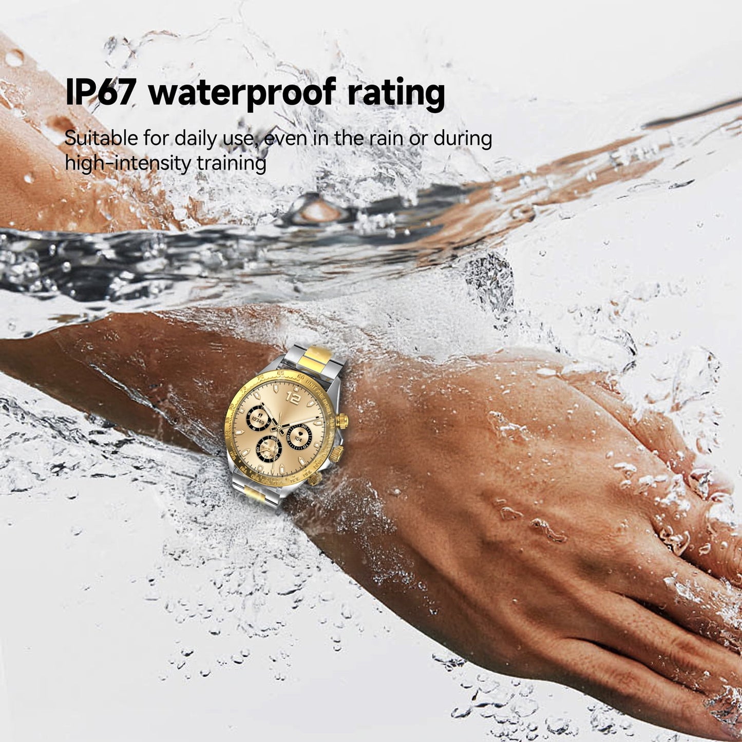 STA Smart Watch,IP68 Waterproof Smartwatch for Women Men 180+ Sports Modes,1.43-inch Fitness Tracker with Bluetooth Call(Answer/Make Calls) STA Smartwatch Compatible with Android and iPhone (Black)