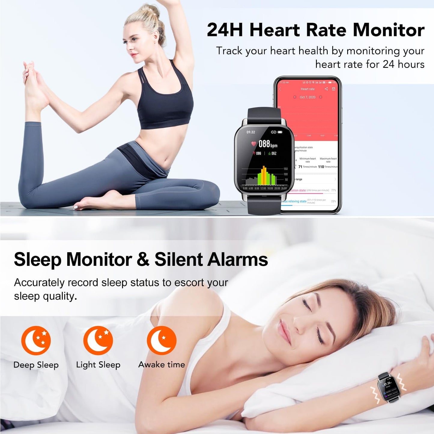 Smartwatch for Men Women IP68 Waterproof, 112 Sport Modes, Fitness Activity Tracker,Smart Watches for Android IOS