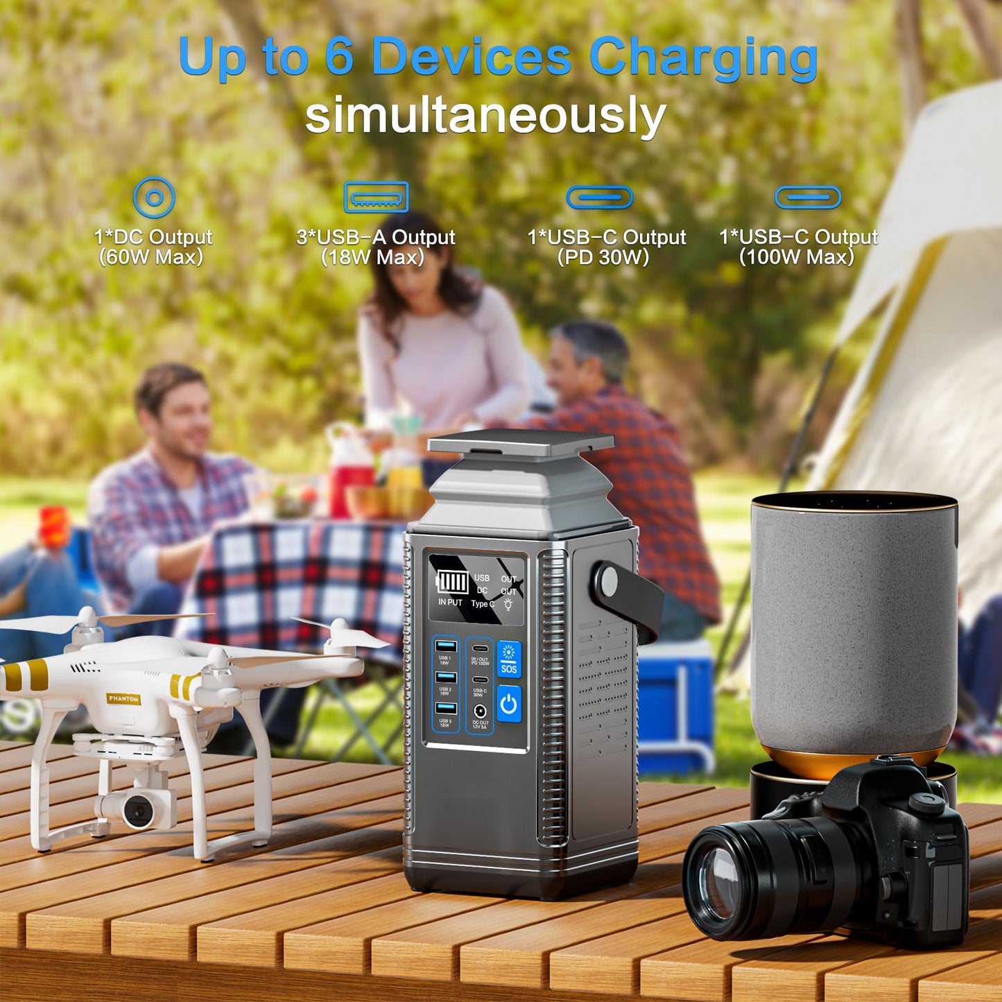 STA Portable Power Station,256Wh 80000mAh Solar Generator,LiFePO4 Battery 1.5 Hour Fast Charging,Power Station for Home Backup Outdoor Emergency RV Van Hunting